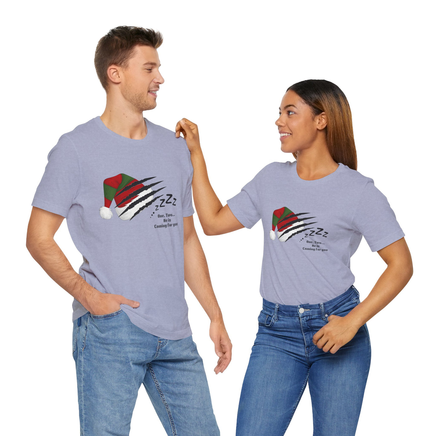 Unisex t-shirt with a Nightmare on Elm Street holiday graphic.