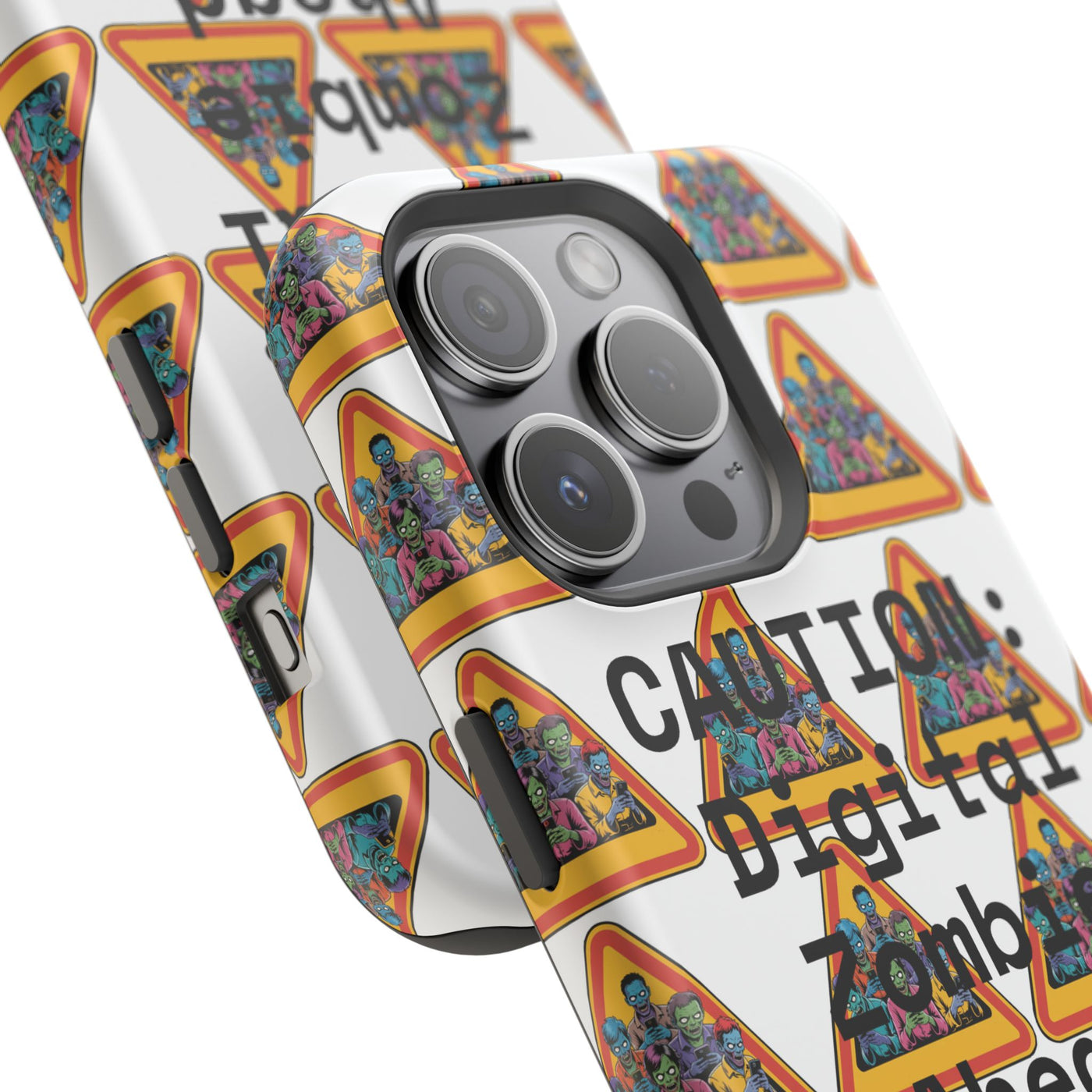 Phone Case: Caution: Digital Zombie Ahead Phone Case | Quirky Smartphone Protection, Unique Gift, Trendy Accessory, Fun Design, Geeky Style