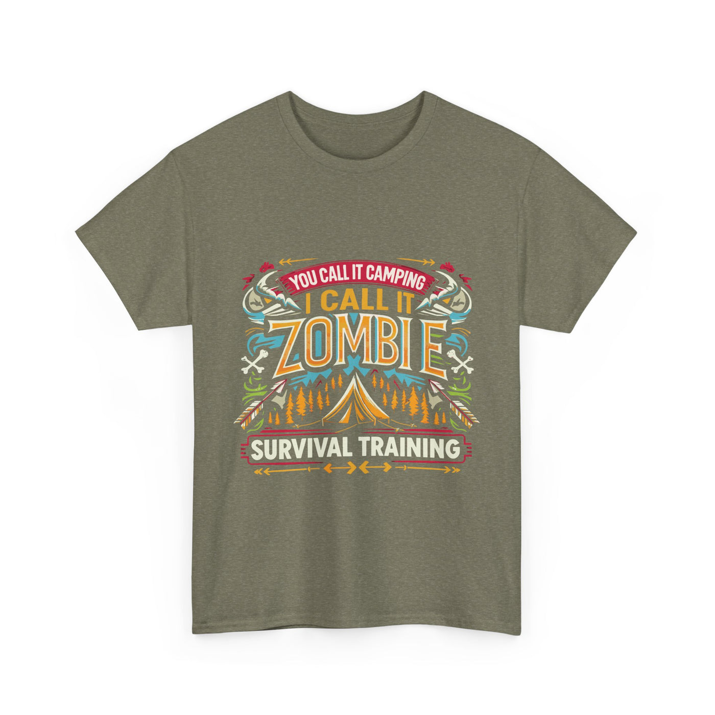 T-Shirt: Zombie Survival Training Unisex Heavy Cotton Tee