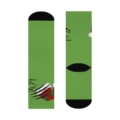 Freddy Krueger themed crew socks with a vibrant print and holiday horror design.