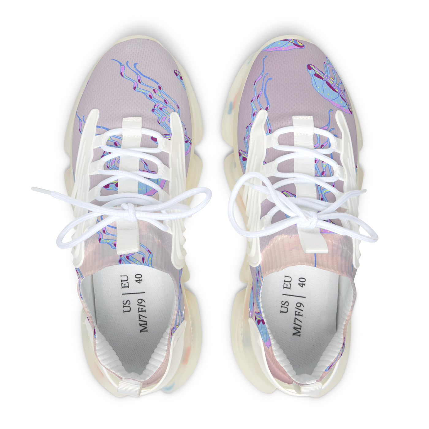 Mesh Sneakers - Purple Jellyfish Design