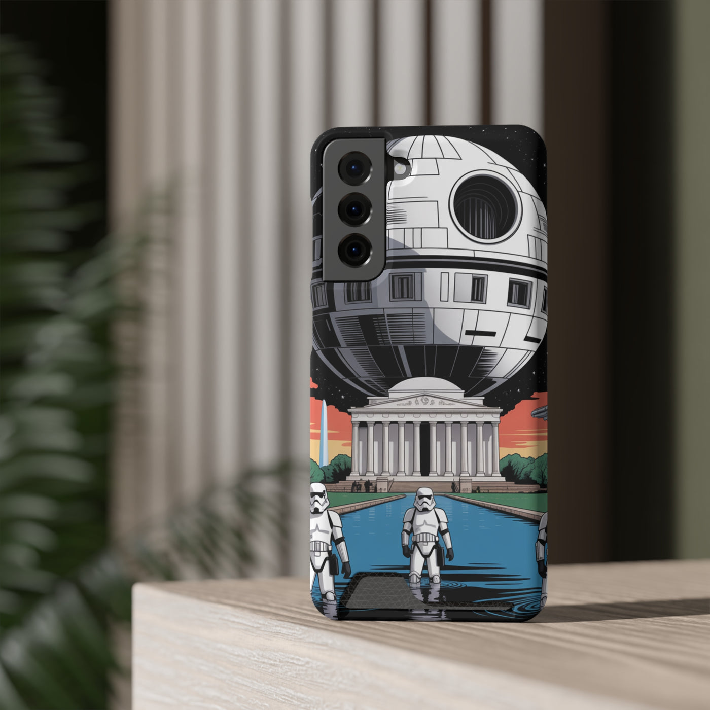 Phone Case: Galaxy-Inspired Phone Case with Card Holder, Space-Themed Gift, Star Wars-Inspired Design, Geek Accessories, Unique Phone Cover