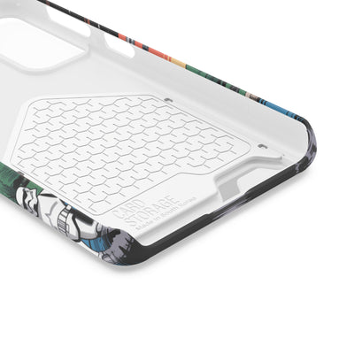 Phone Case: Galaxy-Inspired Phone Case with Card Holder, Space-Themed Gift, Star Wars-Inspired Design, Geek Accessories, Unique Phone Cover