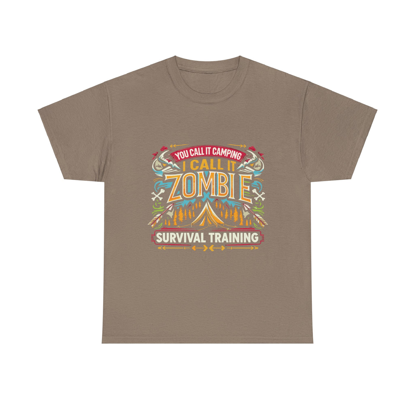 T-Shirt: Zombie Survival Training Unisex Heavy Cotton Tee