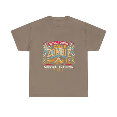 T-Shirt: Zombie Survival Training Unisex Heavy Cotton Tee