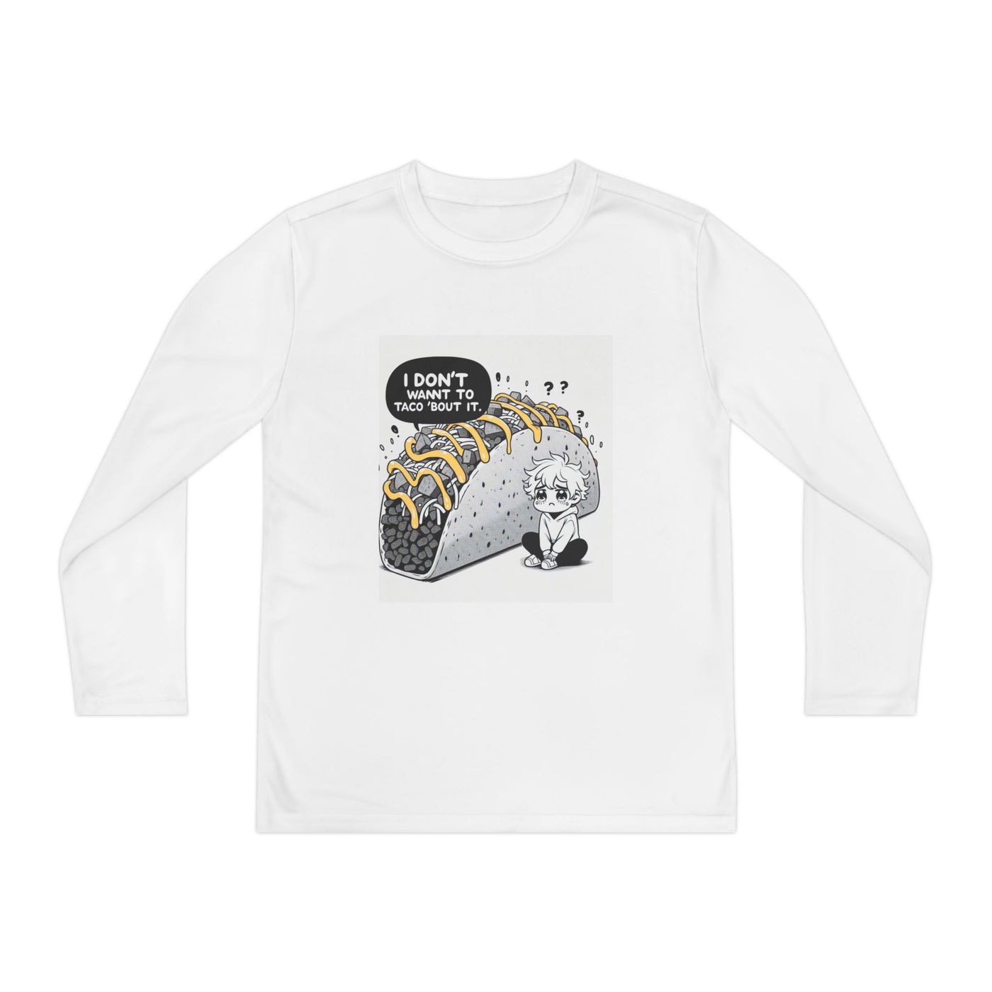 Youth Long Sleeve Competitor Tee - Don't Wanna Taco Bout It Design