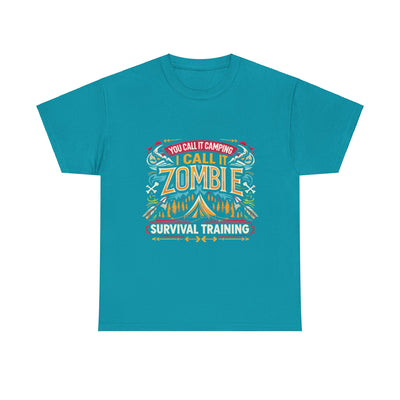 T-Shirt: Zombie Survival Training Unisex Heavy Cotton Tee
