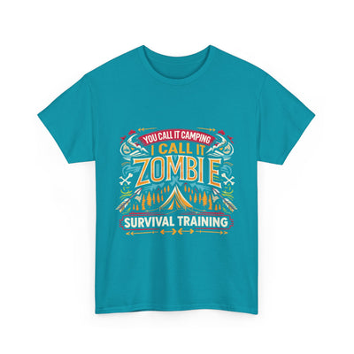 T-Shirt: Zombie Survival Training Unisex Heavy Cotton Tee
