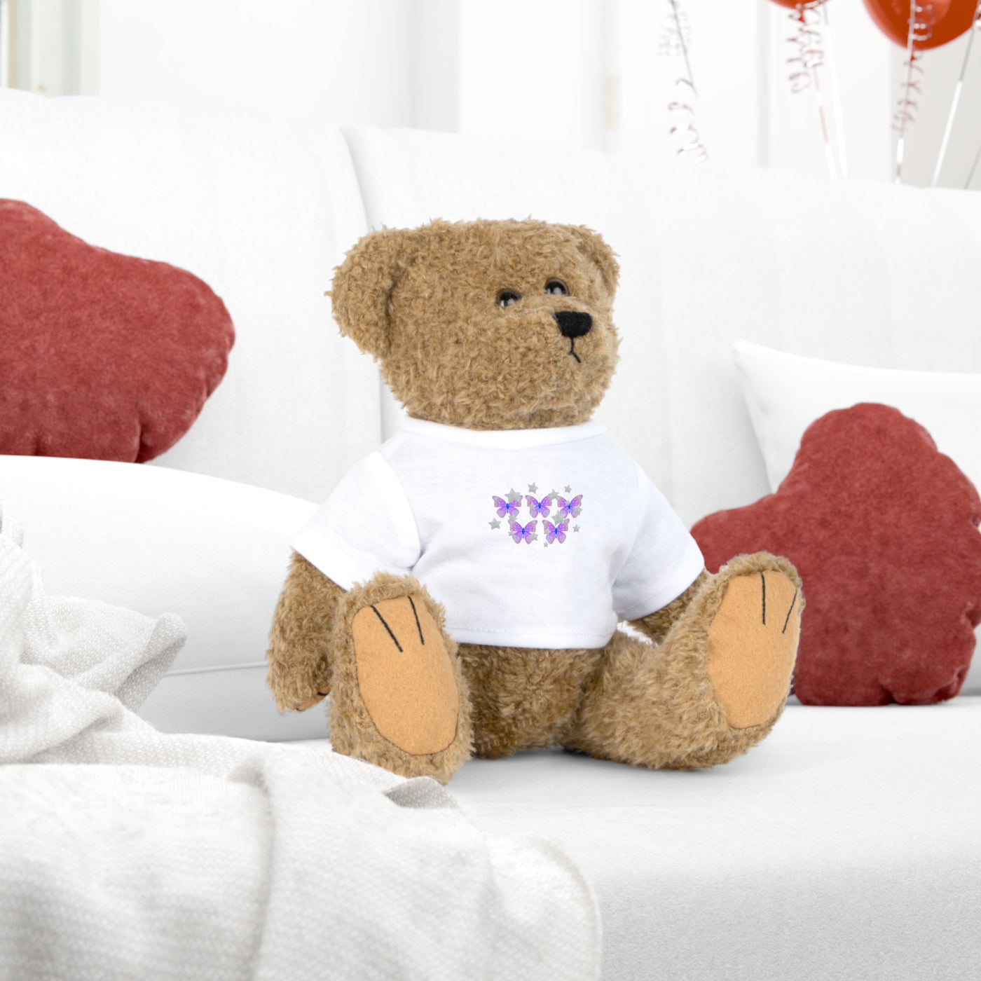 Plush Animal: Stars and Butterflies | Valentines Design