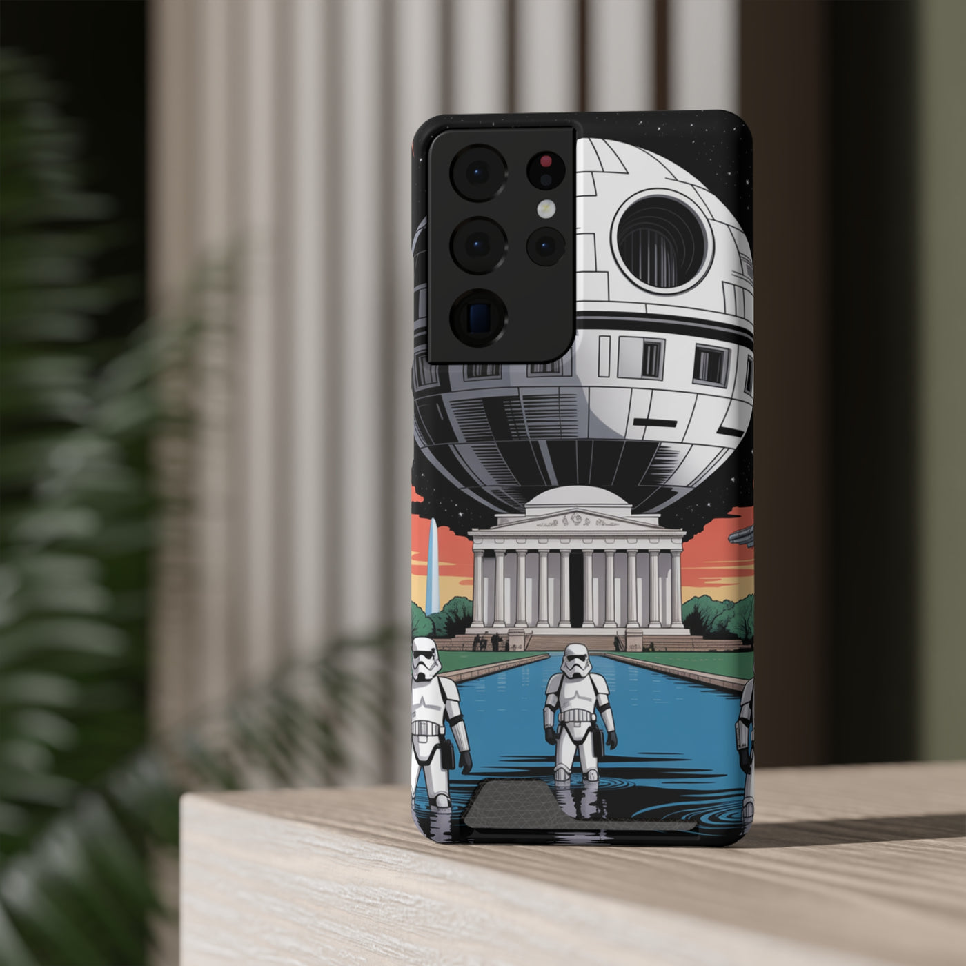 Phone Case: Galaxy-Inspired Phone Case with Card Holder, Space-Themed Gift, Star Wars-Inspired Design, Geek Accessories, Unique Phone Cover
