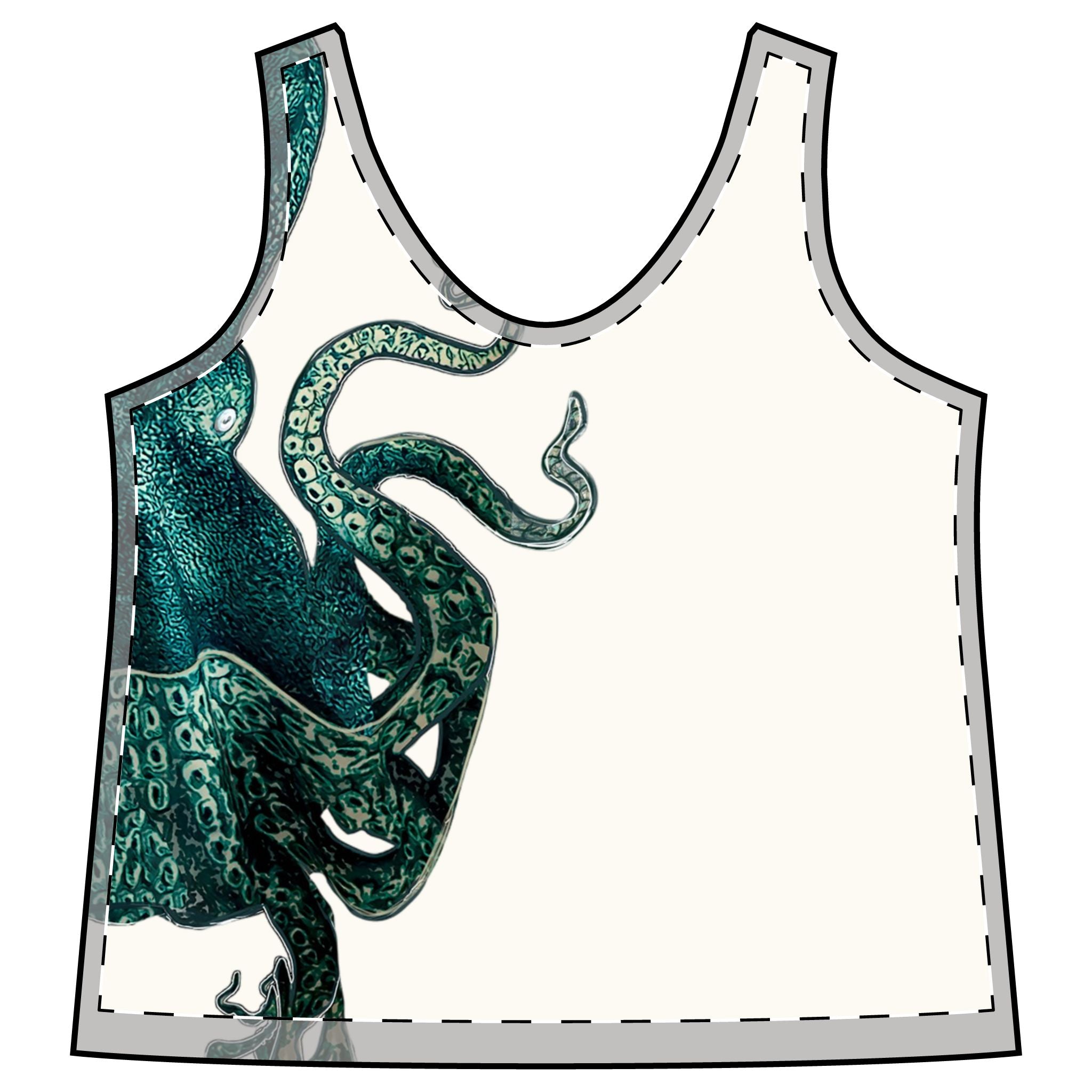Tank: Ocean-Inspired Racerback Tank - Women’s Sporty Octopus Design