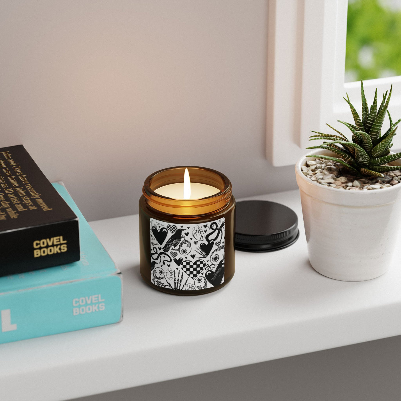Jar Candle: Black Hearts | Inky Funk Design