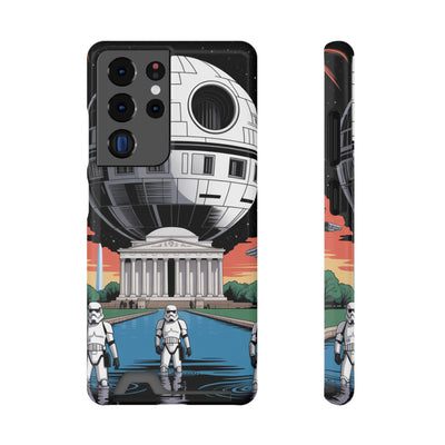 Phone Case: Galaxy-Inspired Phone Case with Card Holder, Space-Themed Gift, Star Wars-Inspired Design, Geek Accessories, Unique Phone Cover