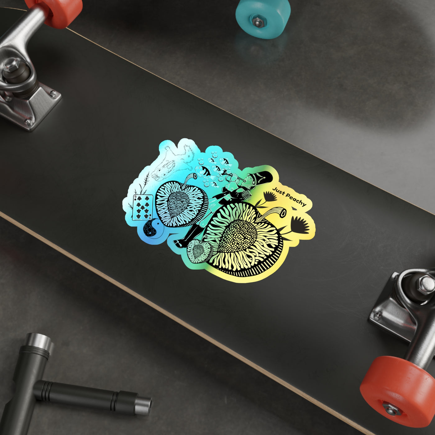 Die-Cut Stickers: Just Peachy | Holographic