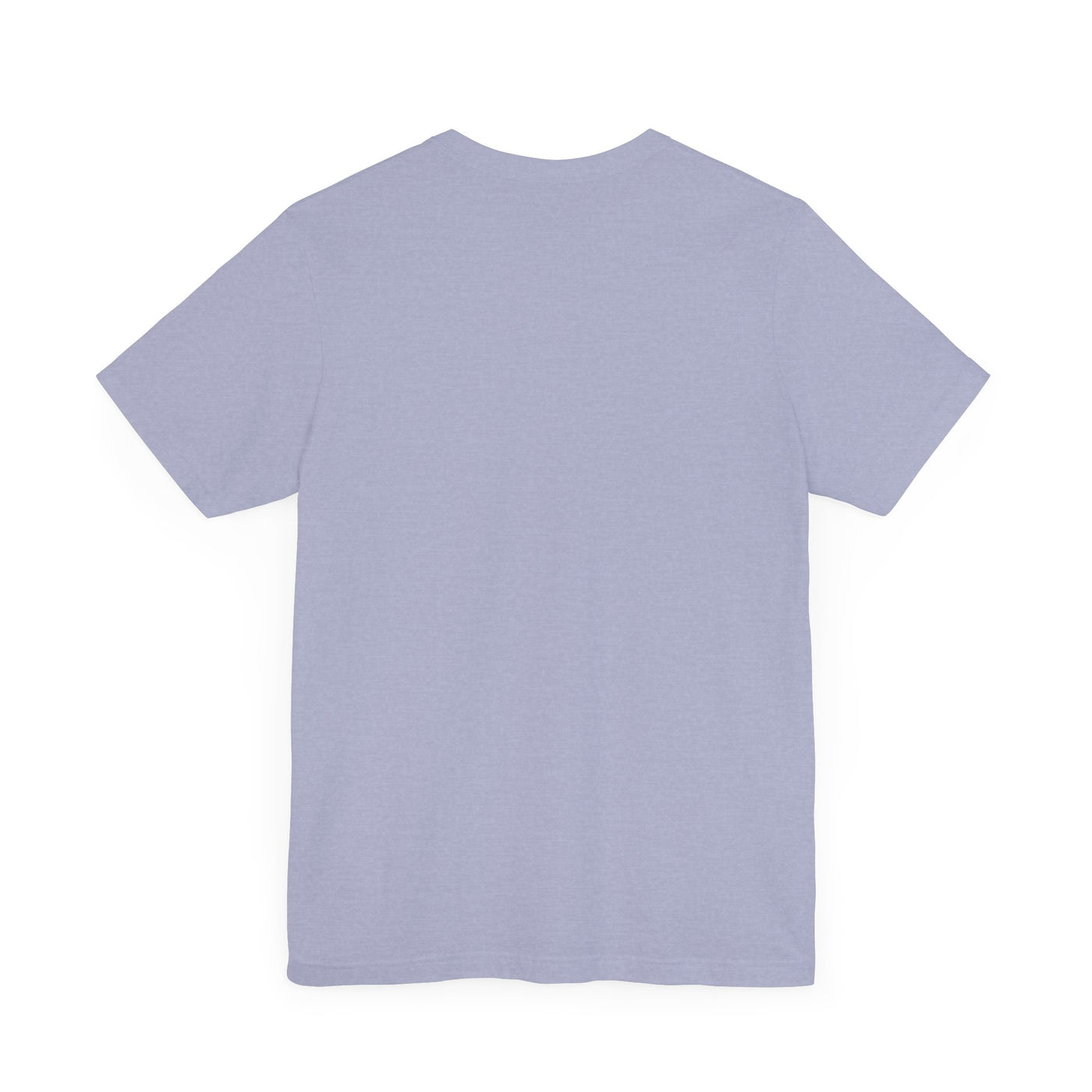 A light purple unisex t-shirt with short sleeves and a crew neck.