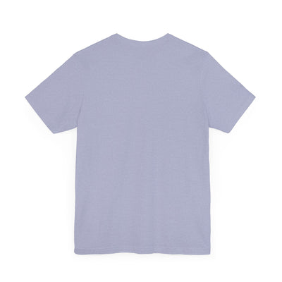 A light purple unisex t-shirt with short sleeves and a crew neck.