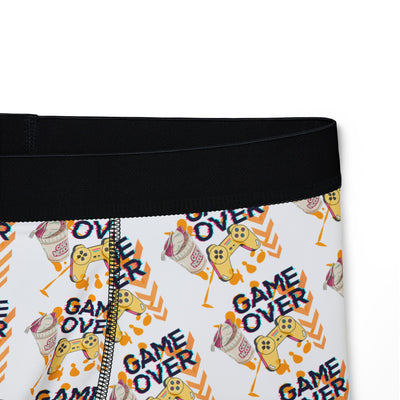 Men's Boxers: Game Over Orange Design