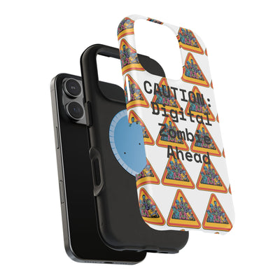 Phone Case: Caution: Digital Zombie Ahead Phone Case | Quirky Smartphone Protection, Unique Gift, Trendy Accessory, Fun Design, Geeky Style