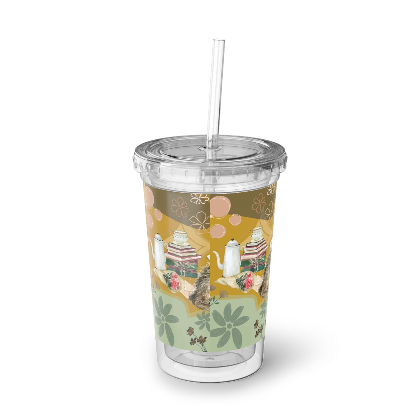 Cup: Home Cozy with Cat Acrylic with Straw