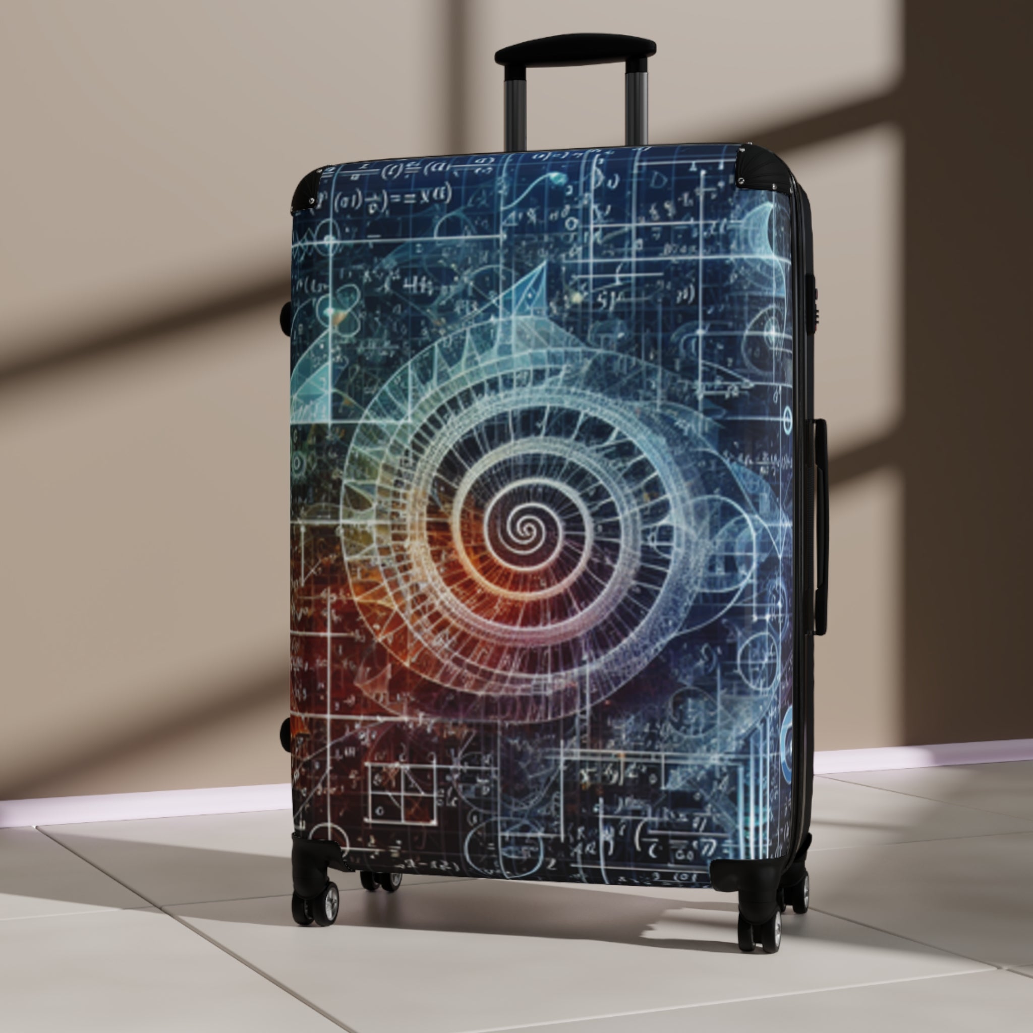 Suitcase: Spiral Nautical Design Suitcase for Travel Enthusiasts | Carry-On Luggage | Unique Vacation Gear | Gift for Travelers | Adventure Ready