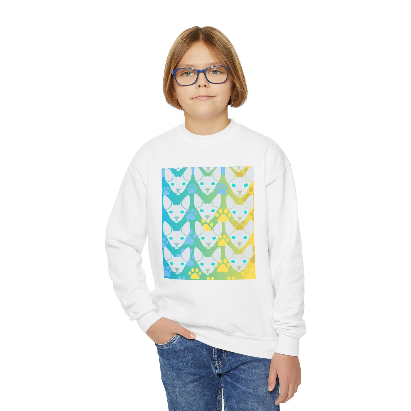 Sweatshirt: Hairless Kitty Design Crewneck