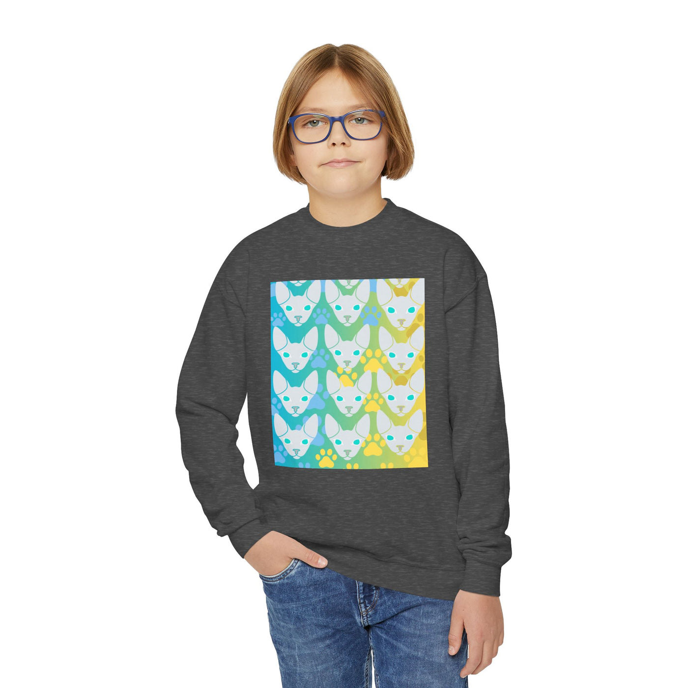 Sweatshirt: Hairless Kitty Design Crewneck