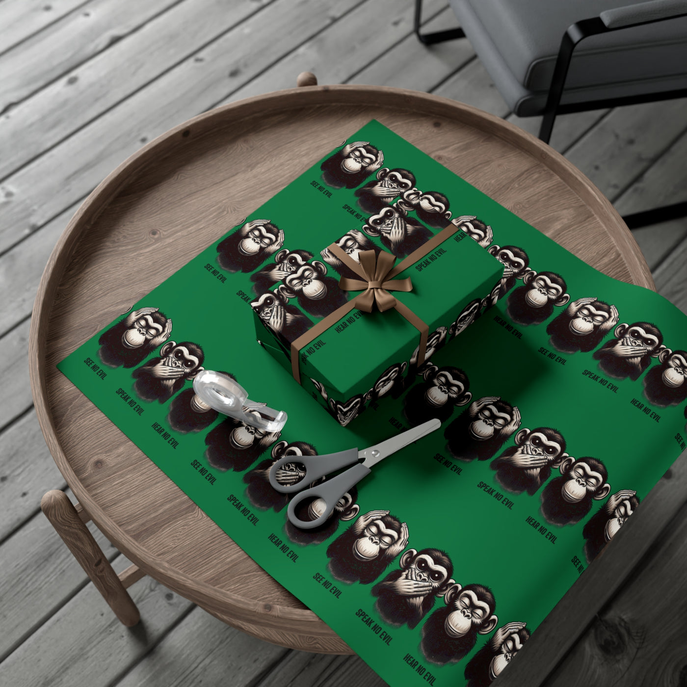 Wrapping Paper: No Evil - Trio of Monkeys