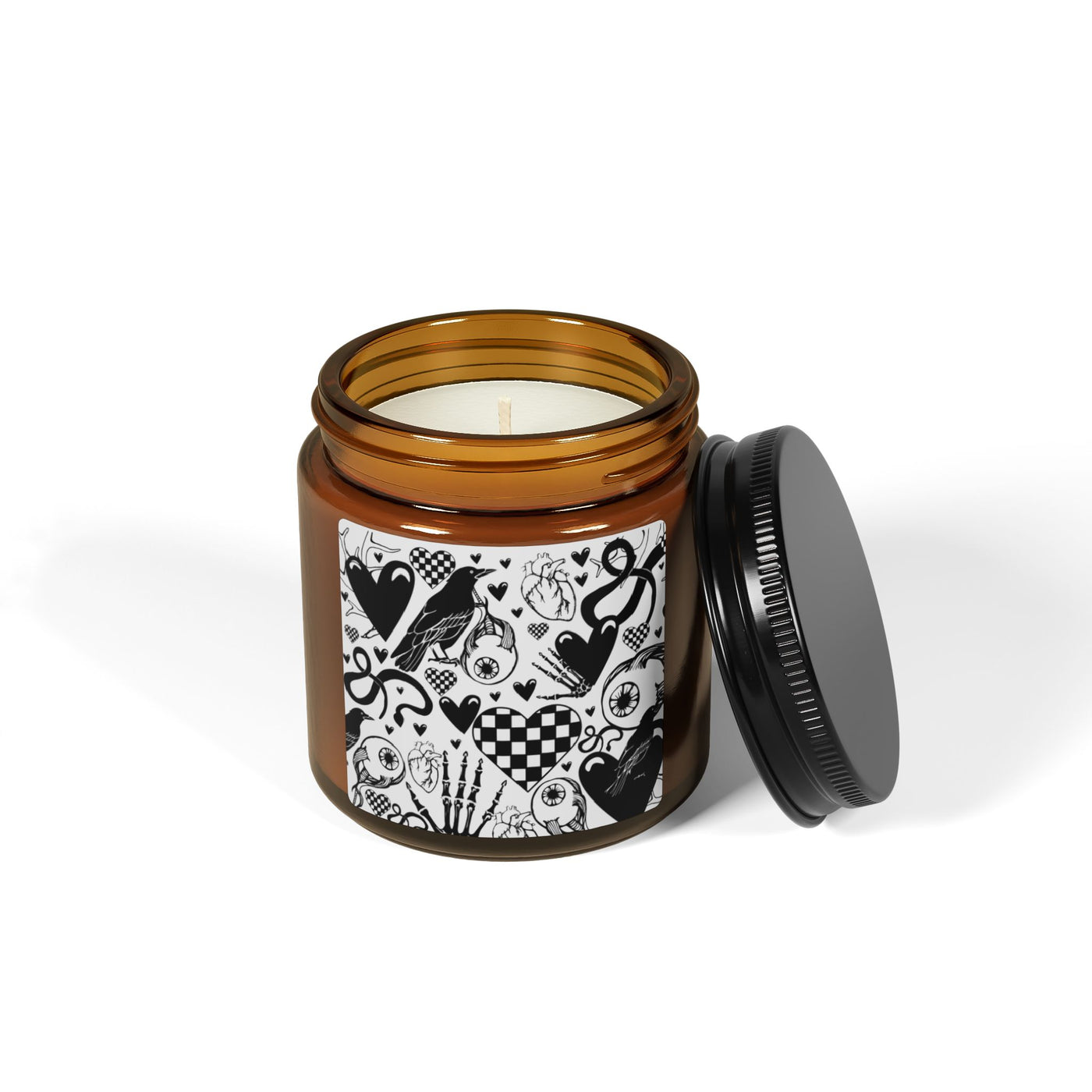 Jar Candle: Black Hearts | Inky Funk Design