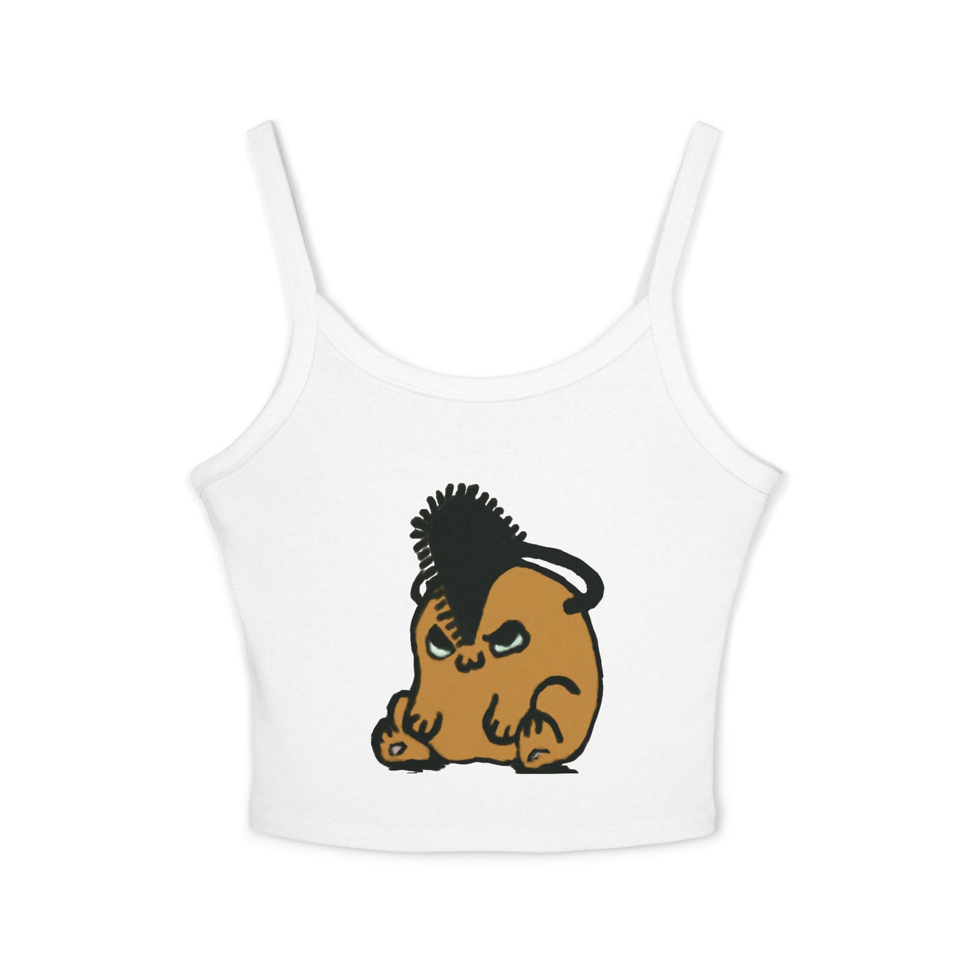 Spaghetti Strap Tank Top: Demon Dog with chainsaw | Cropped