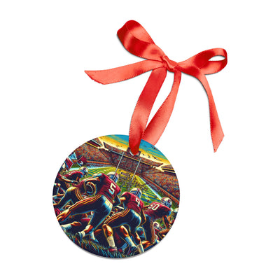 Custom Football Acrylic Ornament with Ribbon - Perfect Sports Gift for Fans