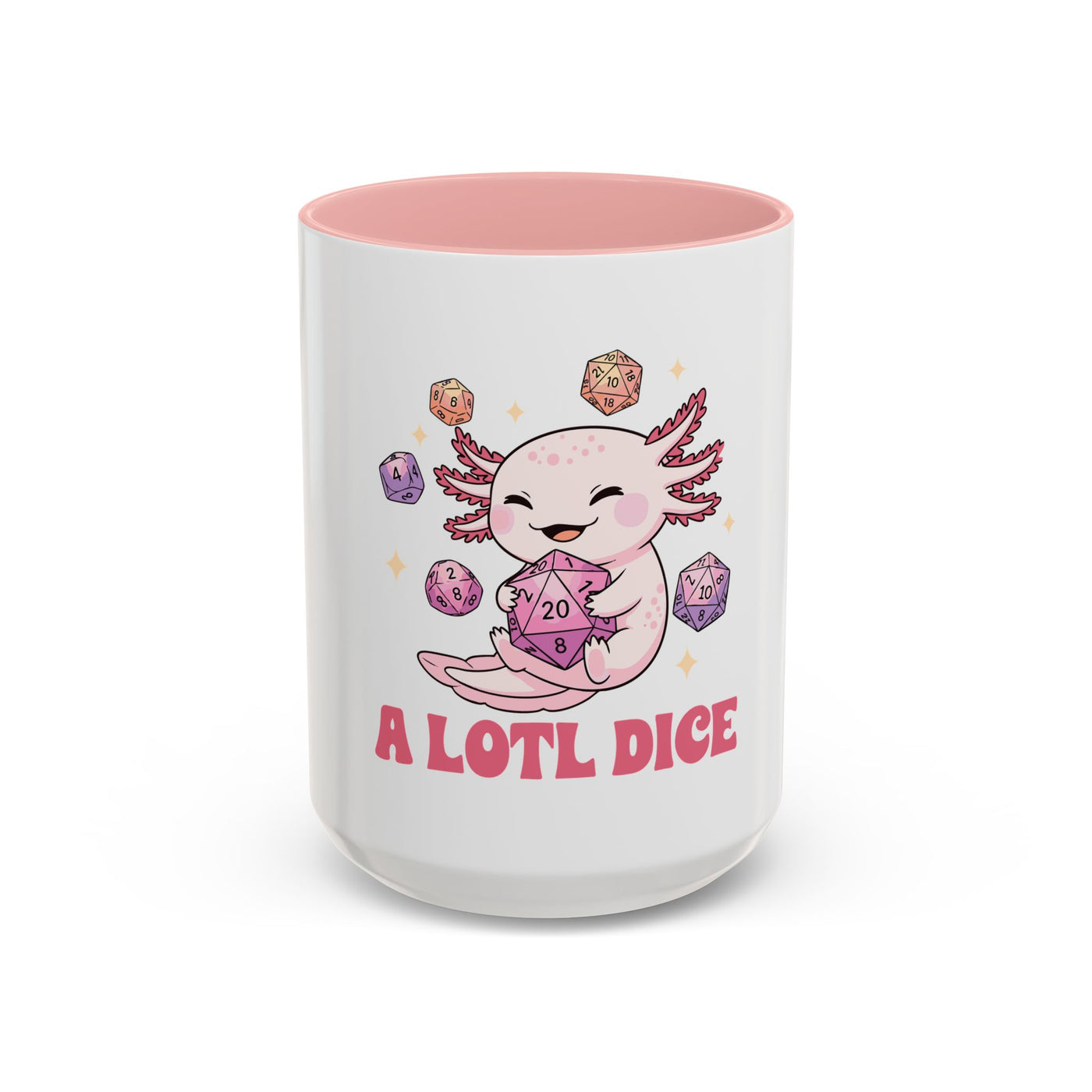 Mug: Cute Axolotl Dice Coffee Mug - Perfect for Gamers, D&D Lovers, Gifts, & Collectibles