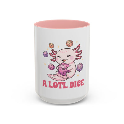 Mug: Cute Axolotl Dice Coffee Mug - Perfect for Gamers, D&D Lovers, Gifts, & Collectibles