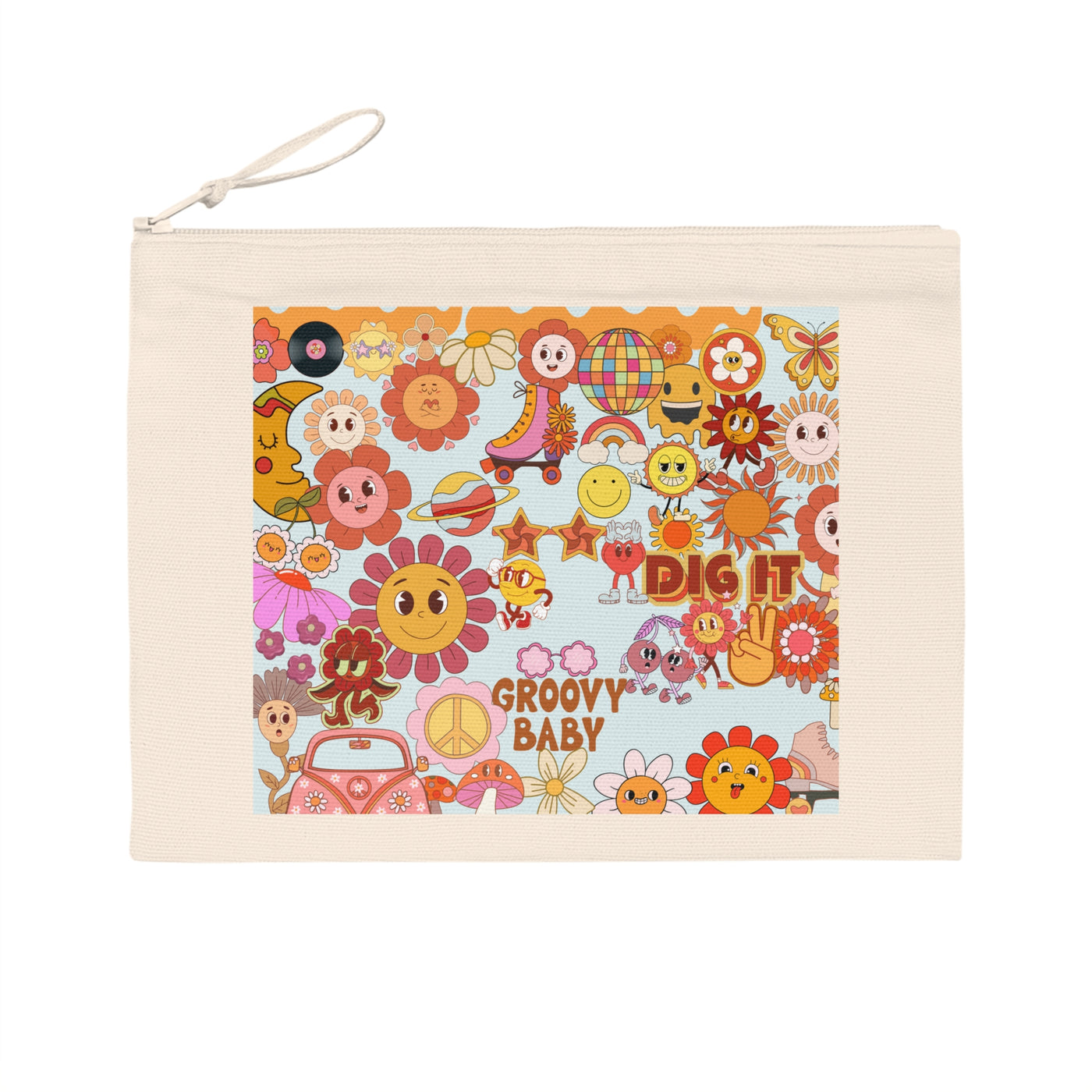 Pencil Case: Groovy Floral | retro 70s Vibe
