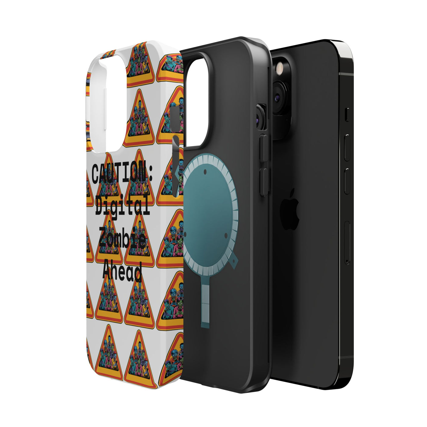 Phone Case: Caution: Digital Zombie Ahead Phone Case | Quirky Smartphone Protection, Unique Gift, Trendy Accessory, Fun Design, Geeky Style