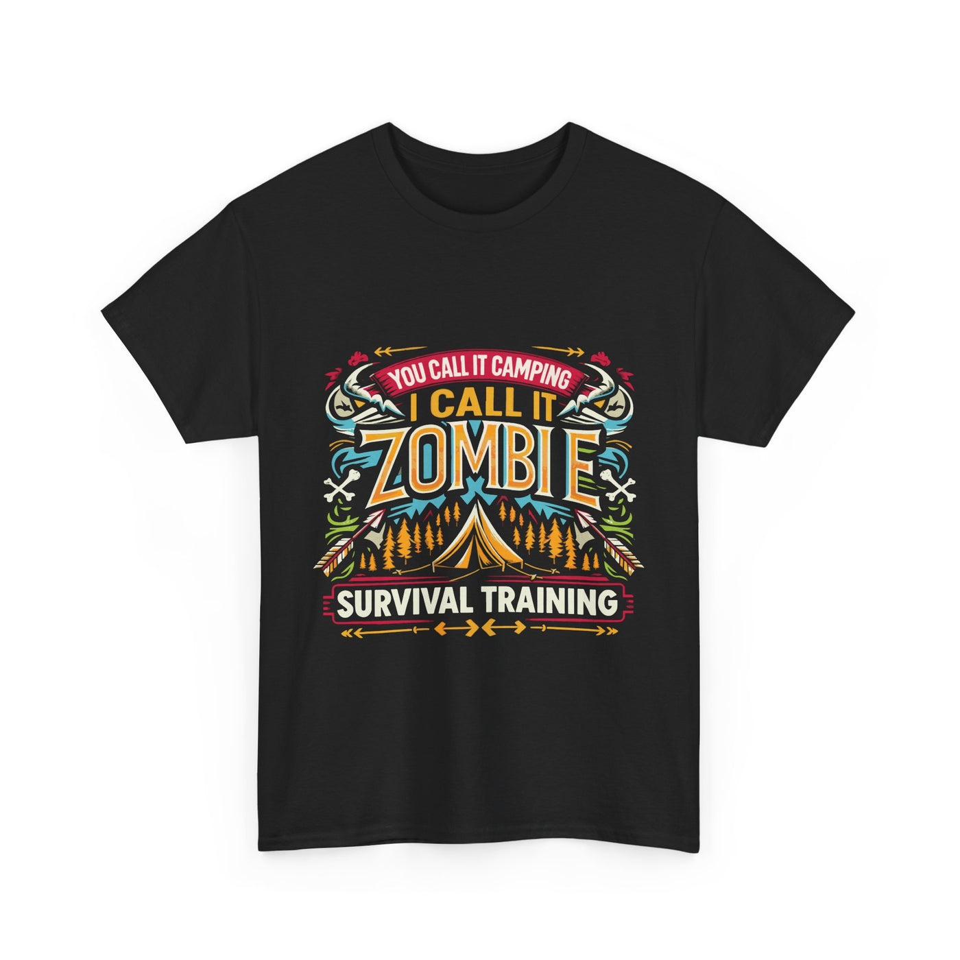 T-Shirt: Zombie Survival Training Unisex Heavy Cotton Tee