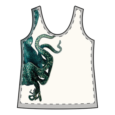 Tank: Ocean-Inspired Racerback Tank - Women’s Sporty Octopus Design
