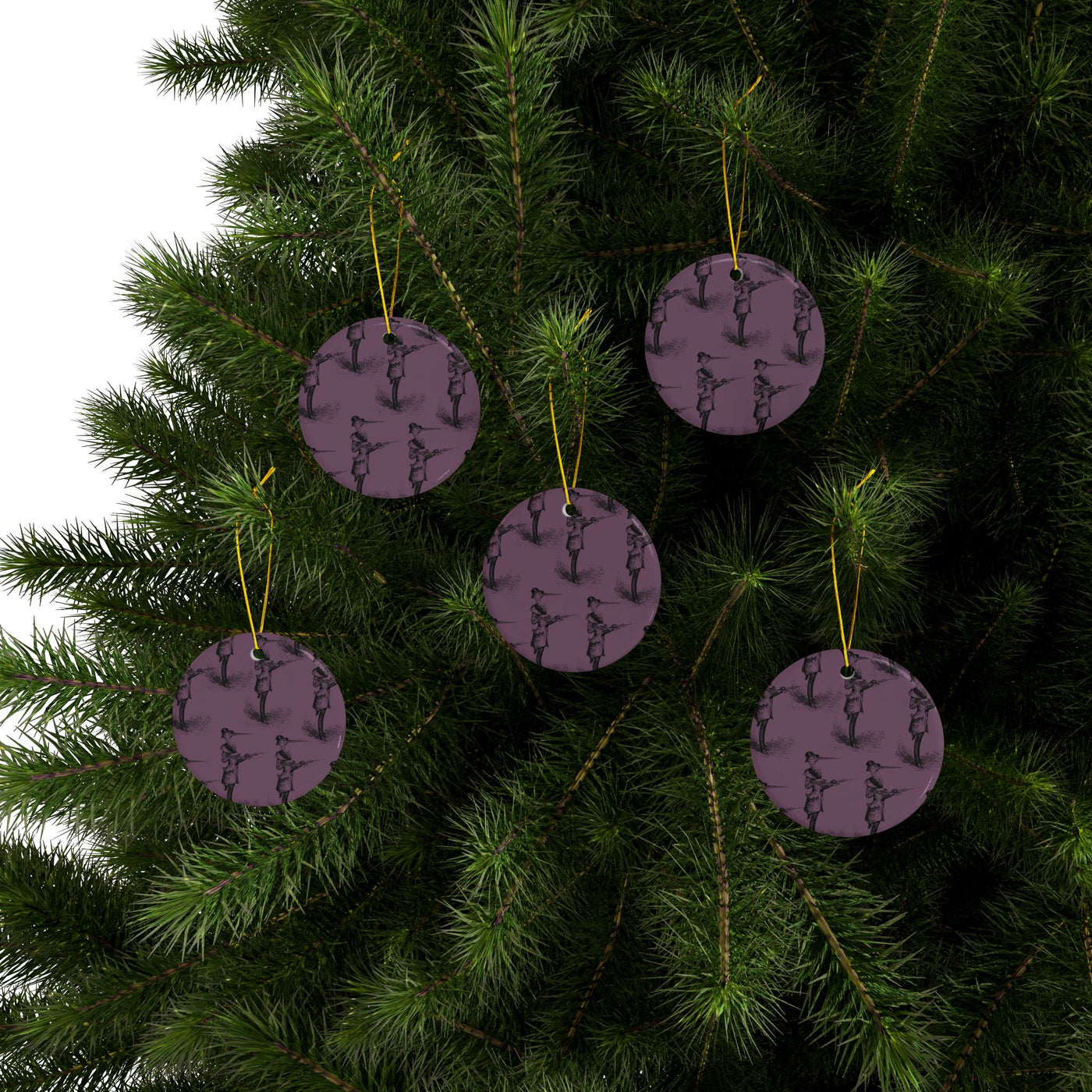 Ornaments: Plague Print in Dusty Rose in Ceramic