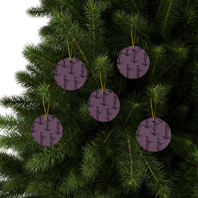 Ornaments: Plague Print in Dusty Rose in Ceramic
