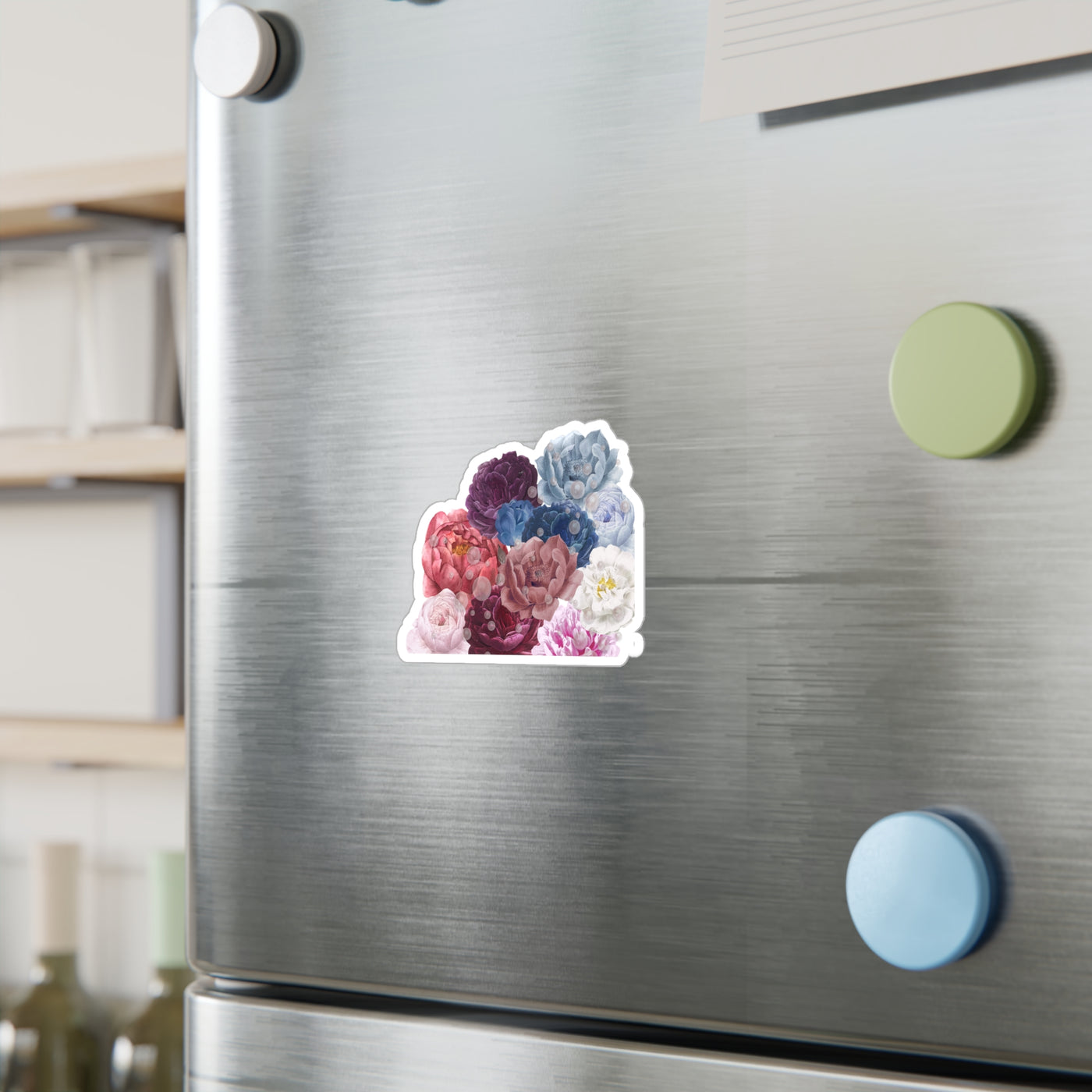 Kiss Cut Stickers: Peonies with Pearls