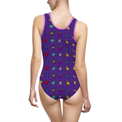 Swimsuit: Don’t Add Saltwater-Vibrant Super Fruit One-Piece Swimsuit - Summer Beachwear, Pool Party, Vacation Outfit, Women's Swimwear, AOP Swim Suit