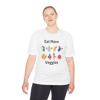 T-Shirt: Eat More Veggies - Unisex Moisture Wicking Tee