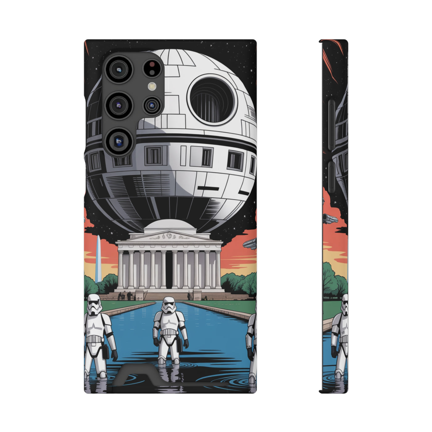 Phone Case: Galaxy-Inspired Phone Case with Card Holder, Space-Themed Gift, Star Wars-Inspired Design, Geek Accessories, Unique Phone Cover