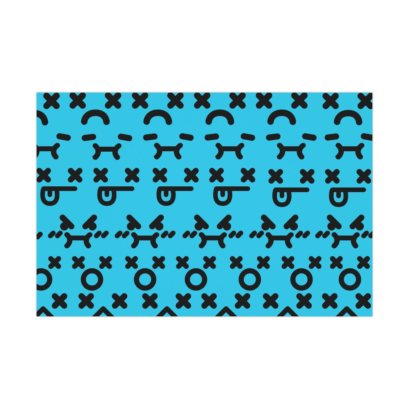 Artessorize Blue Emoji Wrapping Paper – Satin or Matte Finish
