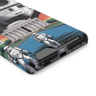 Phone Case: Galaxy-Inspired Phone Case with Card Holder, Space-Themed Gift, Star Wars-Inspired Design, Geek Accessories, Unique Phone Cover