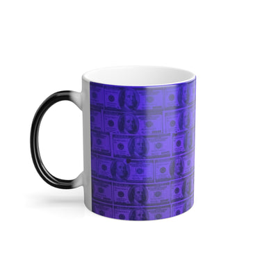Color Morphing Mug: Magic Color Changing Dollar Bill Mug, Heat Sensitive Coffee Cup, Unique Gift for Finance Lovers