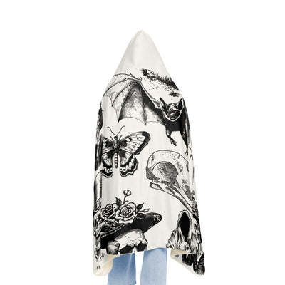 Snuggle Blanket: Gothic Skull & Insect Hooded Throw
