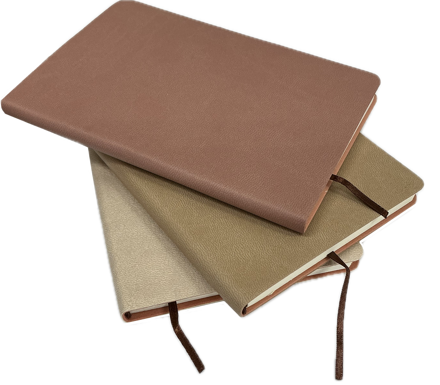 Customized A5 Mini Leather Journal with brown leather cover, elastic band, and compact size for portable writing and note-taking.

