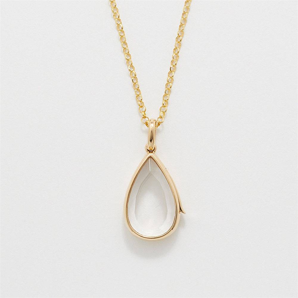 Ocean Heart Can Open Necklace Water Drop Pendant European And American Niche Cute Small Objects Clavicle Chain Color Protection