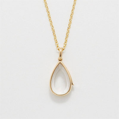 Ocean Heart Can Open Necklace Water Drop Pendant European And American Niche Cute Small Objects Clavicle Chain Color Protection