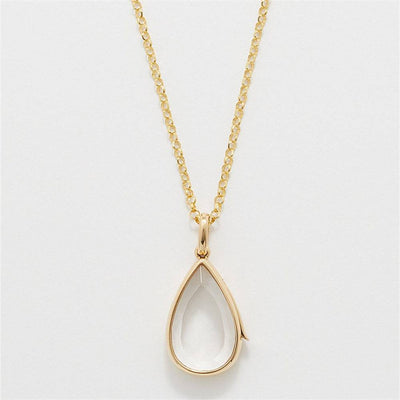 Ocean Heart Can Open Necklace Water Drop Pendant European And American Niche Cute Small Objects Clavicle Chain Color Protection